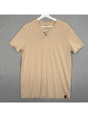 Lucky Brand Men's Size Medium Blush Pink Venice Burnout Short Sleeve Polo Shirt